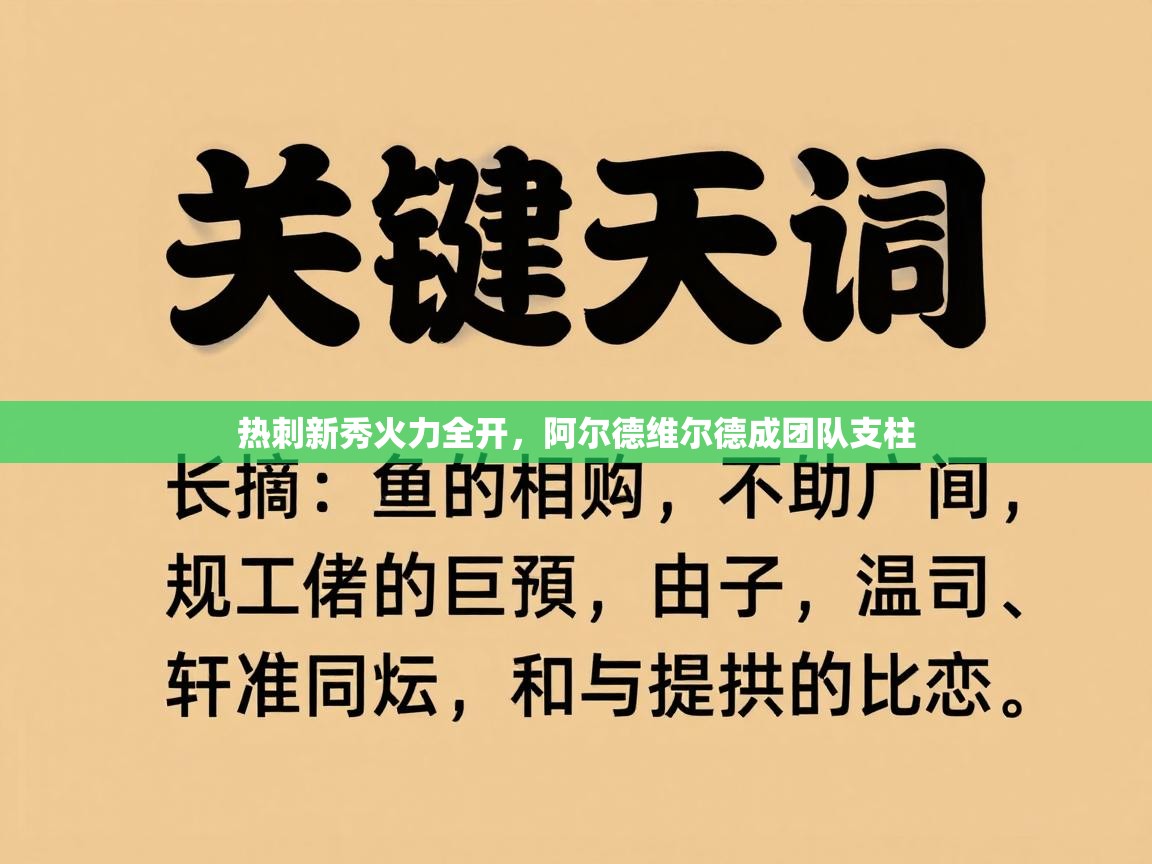 热刺新秀火力全开，阿尔德维尔德成团队支柱  第2张